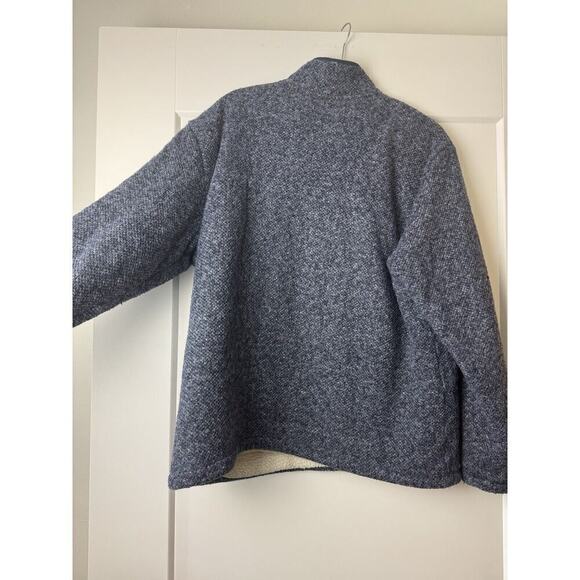 Orvis Pullover Sweater Jacket Blue Sherpa Lined Fleece Men’s Size Large Warm - Picture 11 of 13